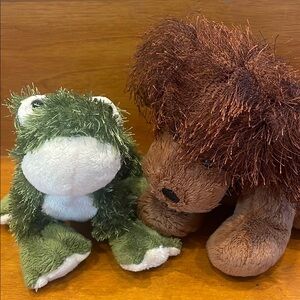 Plush Frog and Dog  Set - Green and Brown webkinz